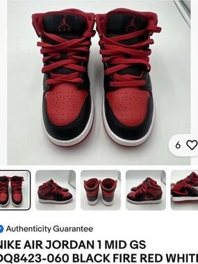 Nike Air Jordan 1 Mid in Black and Red